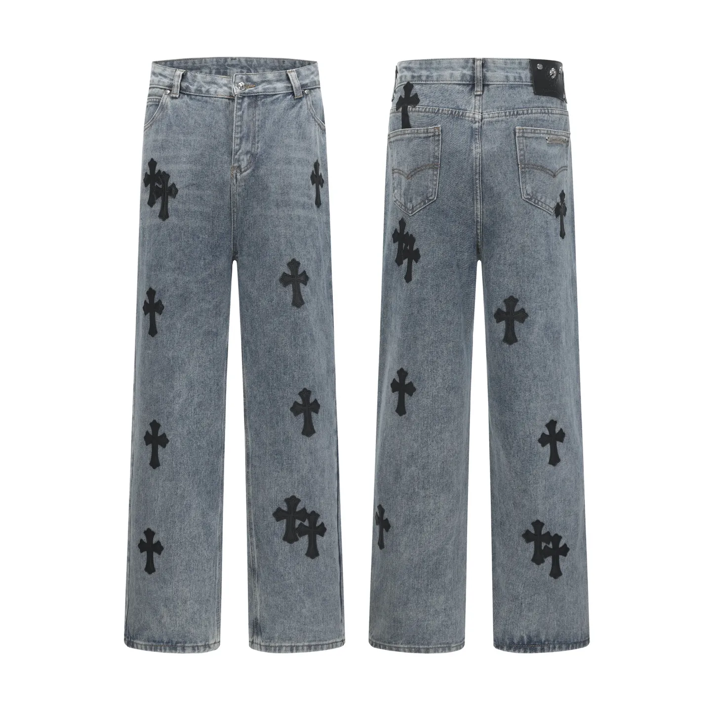 P260 Cross-border model, please do not place an order if you are pursuing quality - Chrome Hearts/Chrome Hearts Cross ✝️ Inlaid embroidered washed jeans, trousers and casual pants - High weight, high density and high quality. The wool is soft, delicate and skin-friendly. It feels soft and silky. It has excellent warmth and skin-friendly properties. - Customized weaving and dyeing, no color difference. No matter the fabric or workmanship details, it beats the ordinary version on the market - Hardware zipper accessories are all customized, full of details -Colour: washed blue -Size: 28 30 32 34 36